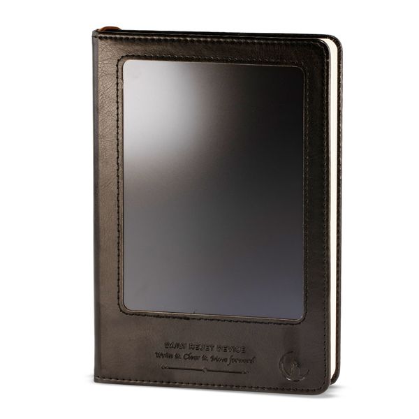 A5 Intention Note Book - LCD Wipe Screen - Black Leather Effect - 160 Pages