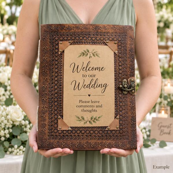 Huge Customisable Visitor Leather Book 10x13