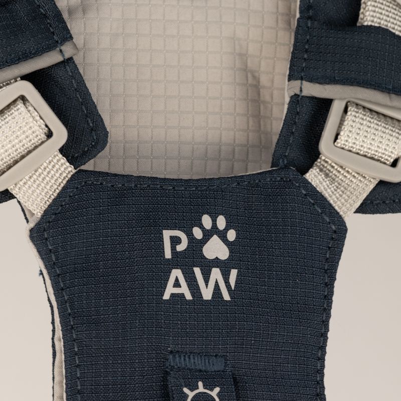 PAW - XS (2-4Kg) Dog Step-in Guardian Harness with Reflective Mesh - Rock Grey - Black Obsidian Charm