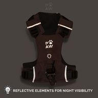 PAW - XS (2-4Kg) Dog Step-in Guardian Harness with Reflective Mesh - Rock Grey - Black Obsidian Charm