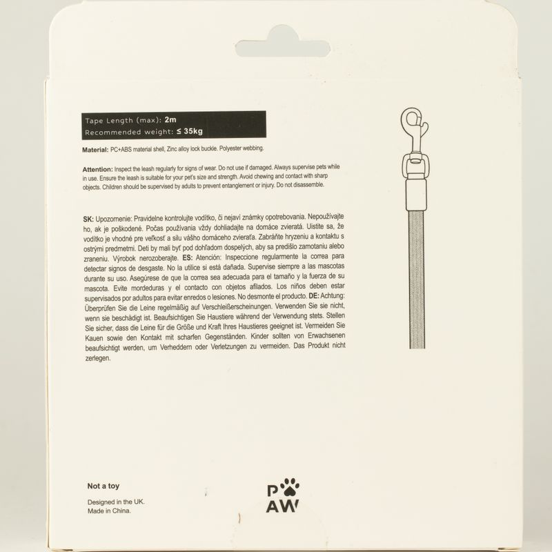 Paw Pet Leash - Elephant Strap - Grey - 2m