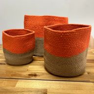 Set of 3 Cotton Rope Storage Baskets - White
