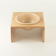 PAW Food Bowls - Lrg Single Ceramic in Wooden Stand - 14cm