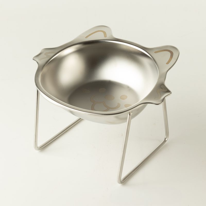 PAW Food Bowls - Single Cat Bowl in Stand - Stainless Steal (304)
