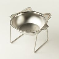 PAW Food Bowls - Single Cat Bowl in Stand - Stainless Steal (304)