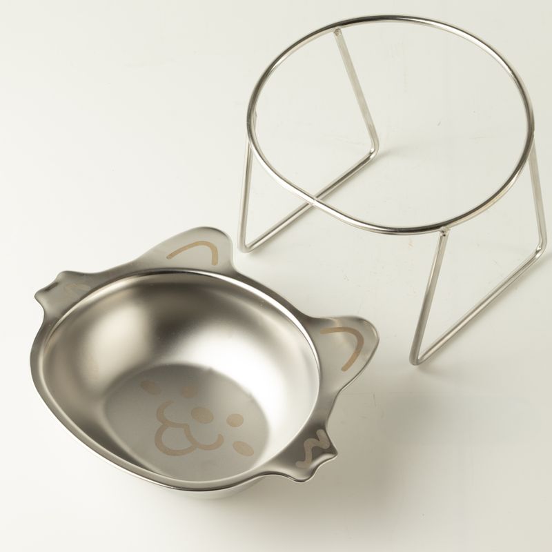 PAW Food Bowls - Single Cat Bowl in Stand - Stainless Steal (304)
