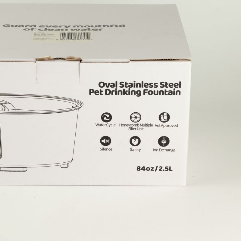 PAW Food Bowls - Electric Water Fountain 2.5 Liter - USB - Stainless Steal (304)