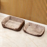 Paw Bed - Medium Plush Teddy Brown - 70x55x18cm