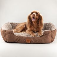 Paw Bed - Medium Plush Teddy Brown - 70x55x18cm