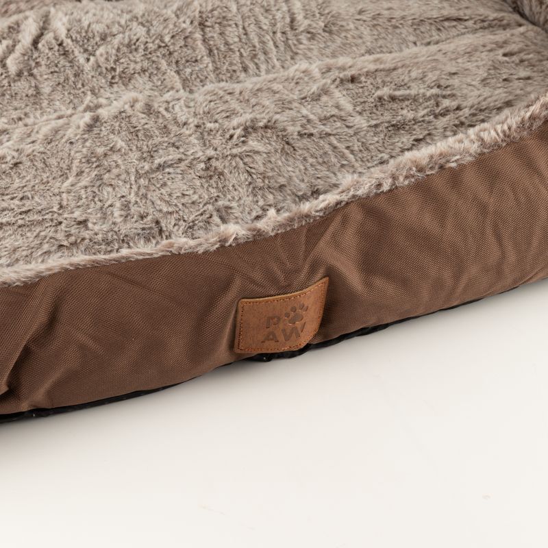 Paw Bed - Medium Plush Teddy Brown - 70x55x18cm