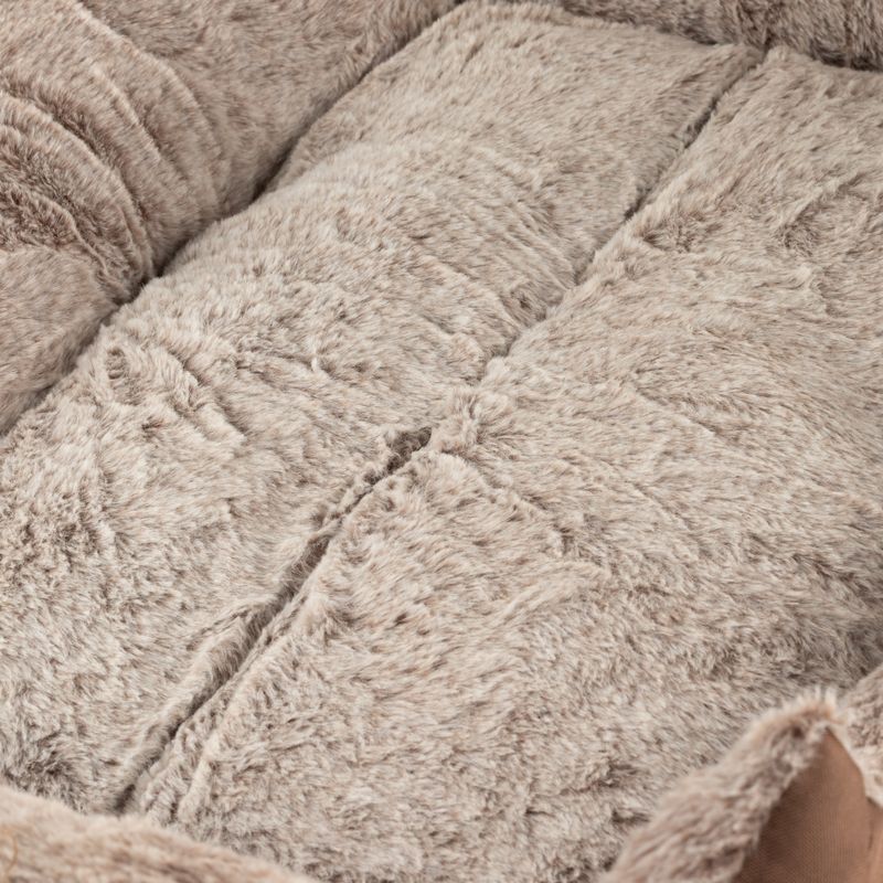 Paw Bed - Medium Plush Teddy Brown - 70x55x18cm