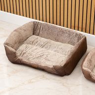 Paw Bed - Medium Plush Teddy Brown - 70x55x18cm