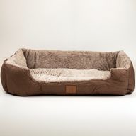 Paw Bed - Medium Plush Teddy Brown - 70x55x18cm