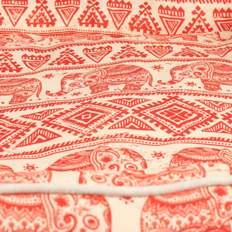 Paw Bed - Lucky Elephant - Red 60x50x14cm