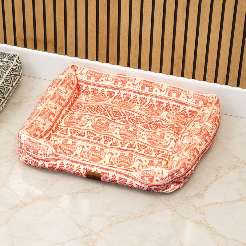 Paw Bed - Lucky Elephant - Red 60x50x14cm