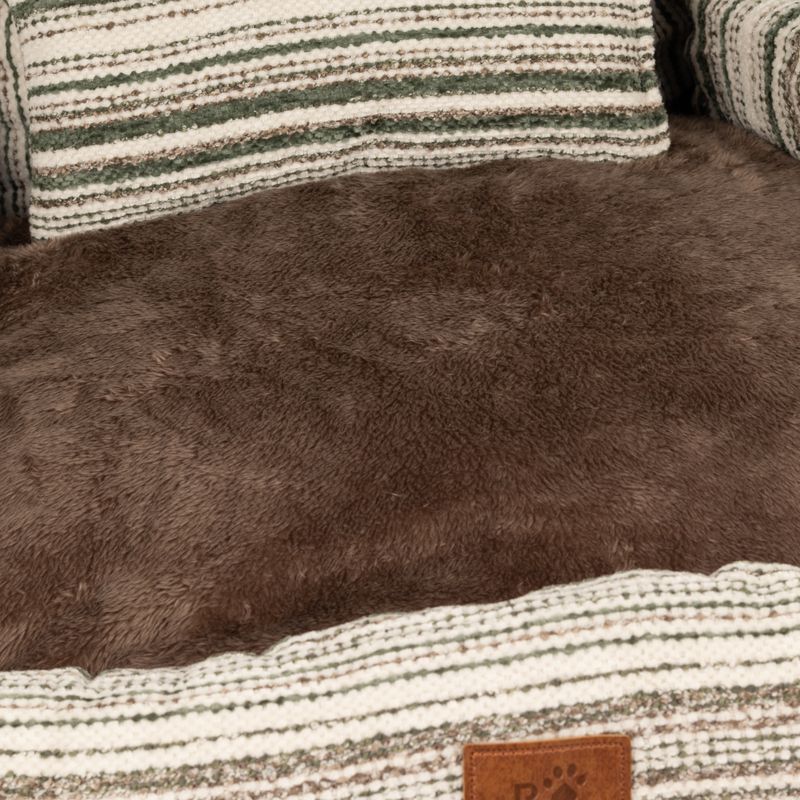 Paw Bed - Medium Sofa - Brown Stripes - 60x60x28cm