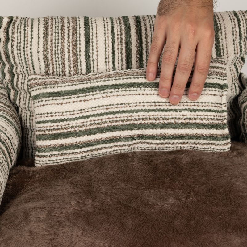 Paw Bed - Medium Sofa - Brown Stripes - 60x60x28cm