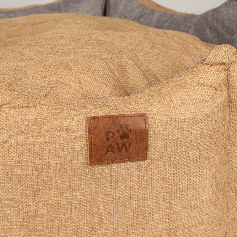 Paw Bed - Medium Royal Crown - Sand & Grey - 50x50x26cm