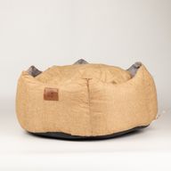 Paw Bed - Medium Royal Crown - Sand & Grey - 50x50x26cm