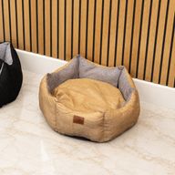 Paw Bed - Medium Royal Crown - Sand & Grey - 50x50x26cm