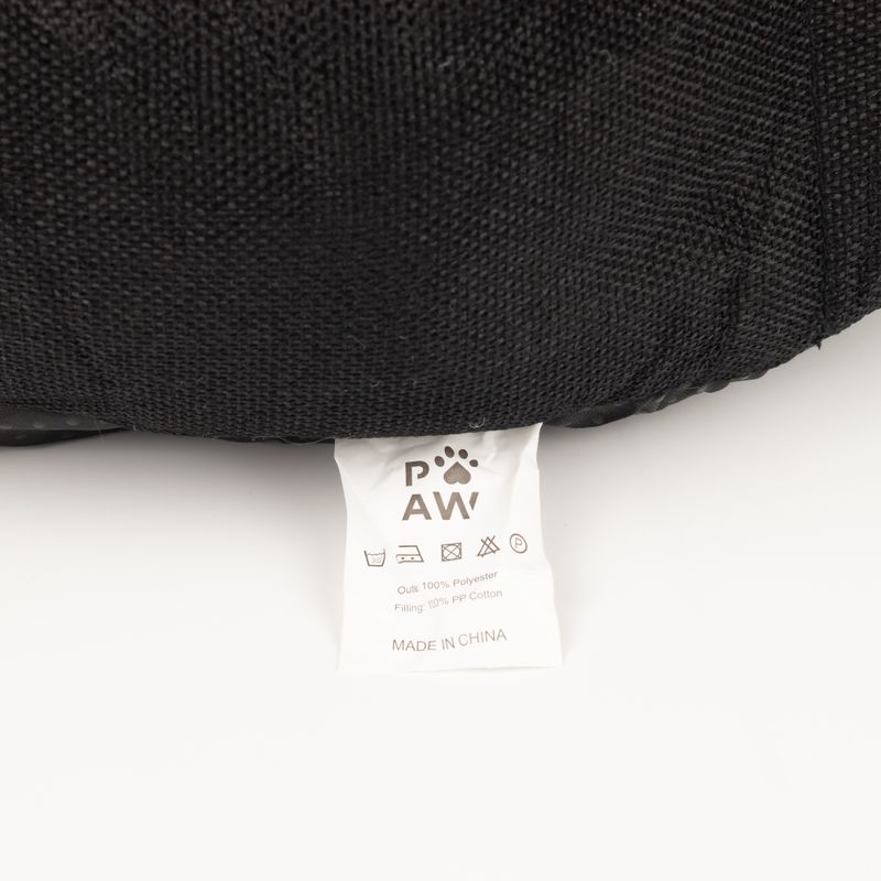 Paw Bed - Large Royal Crown - Black & Grey - 50x50x26cm