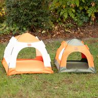 Paw Bed - Beige & Orange Tent - 58x58x48cm