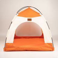 Paw Bed - Beige & Orange Tent - 58x58x48cm