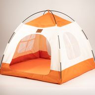 Paw Bed - Beige & Orange Tent - 58x58x48cm