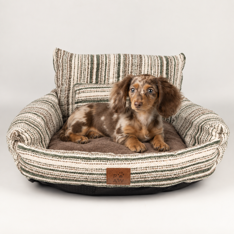 Paw Bed - Small Sofa - Brown Stripes - 50x50x26cm
