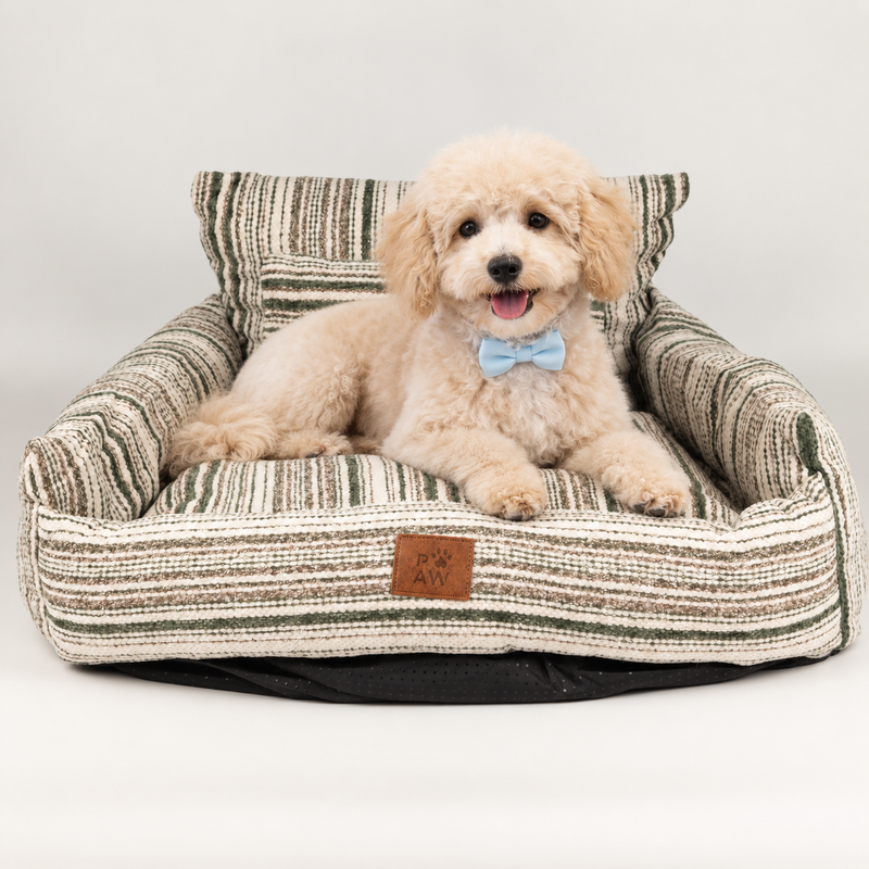 Paw Bed - Medium Sofa - Brown Stripes - 60x60x28cm