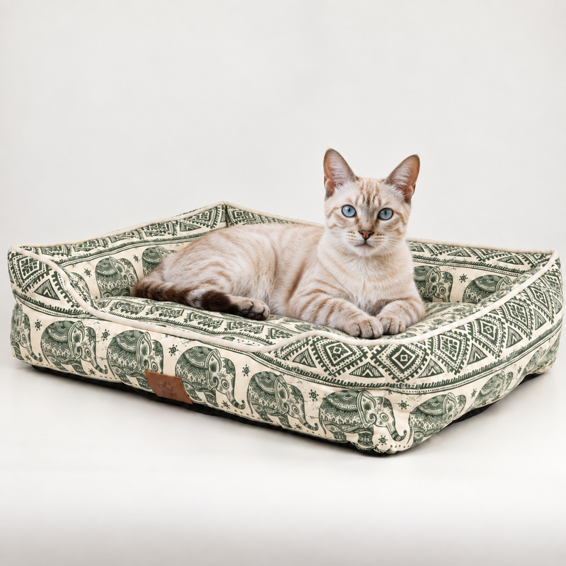Paw Bed - Lucky Elephant - Green - 60x50x14cm