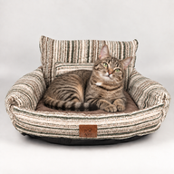 Paw Bed - Small Sofa - Brown Stripes - 50x50x26cm