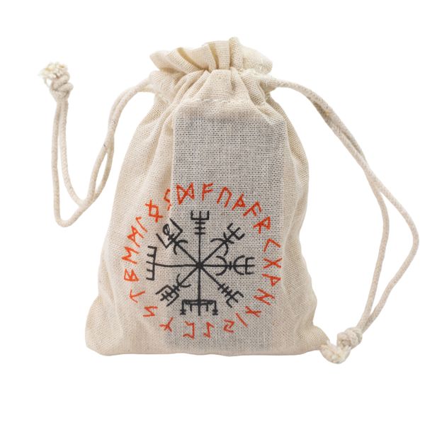 Flat Runes Stone Set in Pouch - Rose Quartz