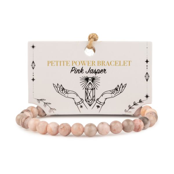 Petite Power Bracelet (17cmx6mm) - Pink Jasper