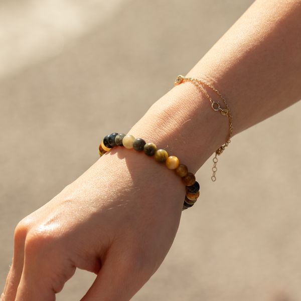 Petite Power Bracelet (17cmx6mm) - Dream Tiger's Eye