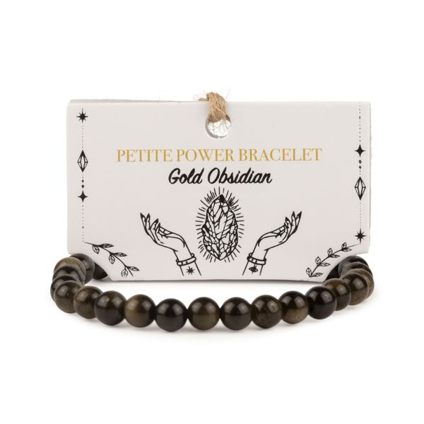 Petite Power Bracelet (17cmx6mm) - Gold Obsidian