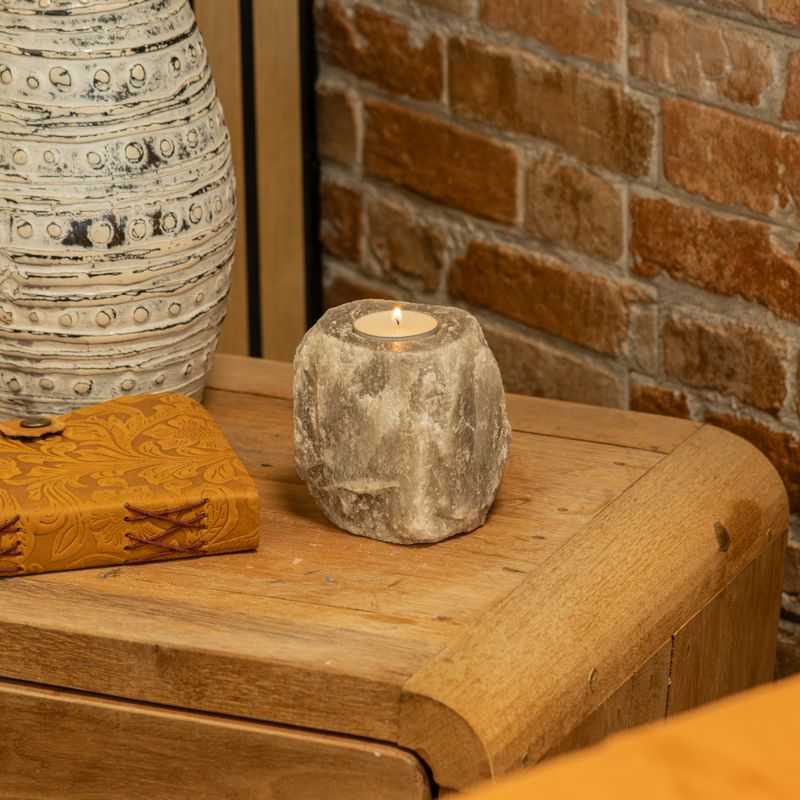 Grey Salt Candle Holder 600-800g