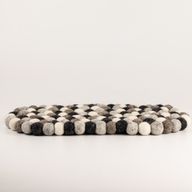 Felt Ball Oval Centre Mat - 38x18cm Multi Grey Colour