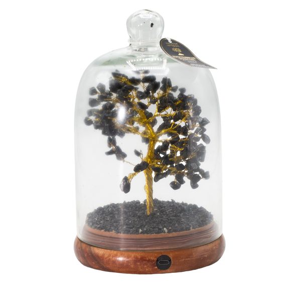 Gemstone Dome Garden - Black Tourmaline & LED Lights - 200 Chipstones