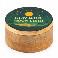 Round Enamelled Box - Stay Wild Moon Child