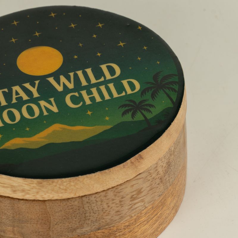 Round Enamelled Box - Stay Wild Moon Child