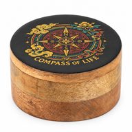 Round Enamelled Box - Compass of Life