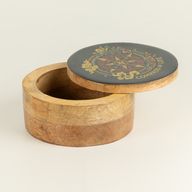 Round Enamelled Box - Compass of Life