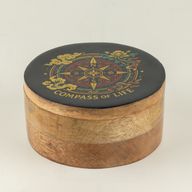Round Enamelled Box - Compass of Life
