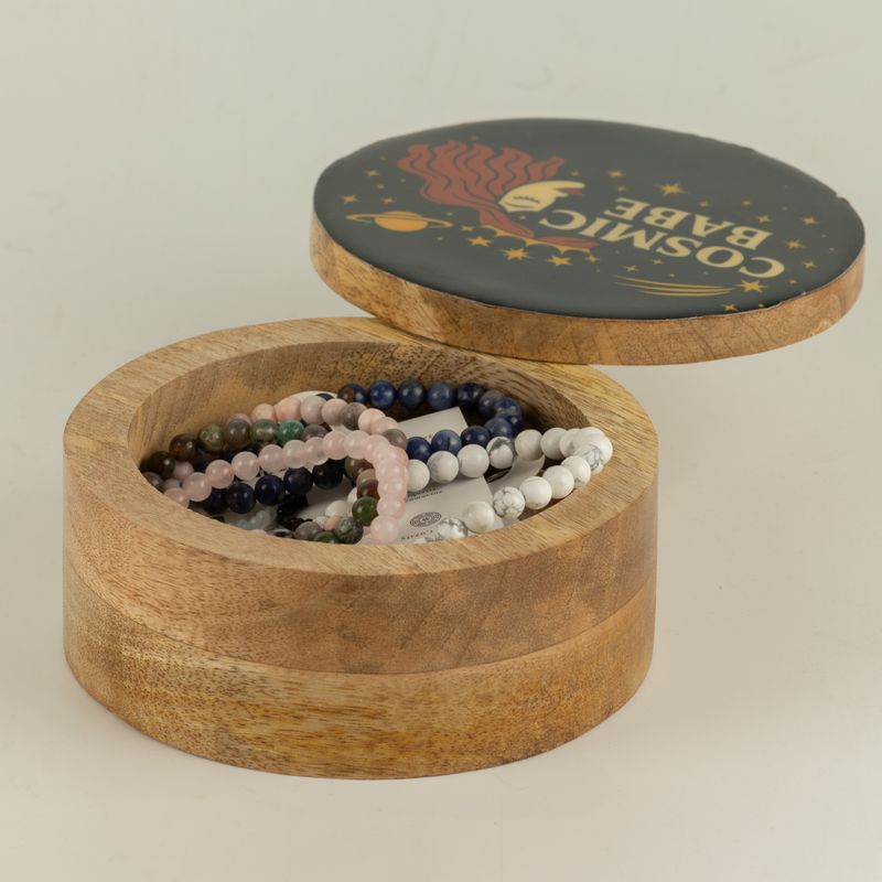 Round Enamelled Box - Cosmic Babe