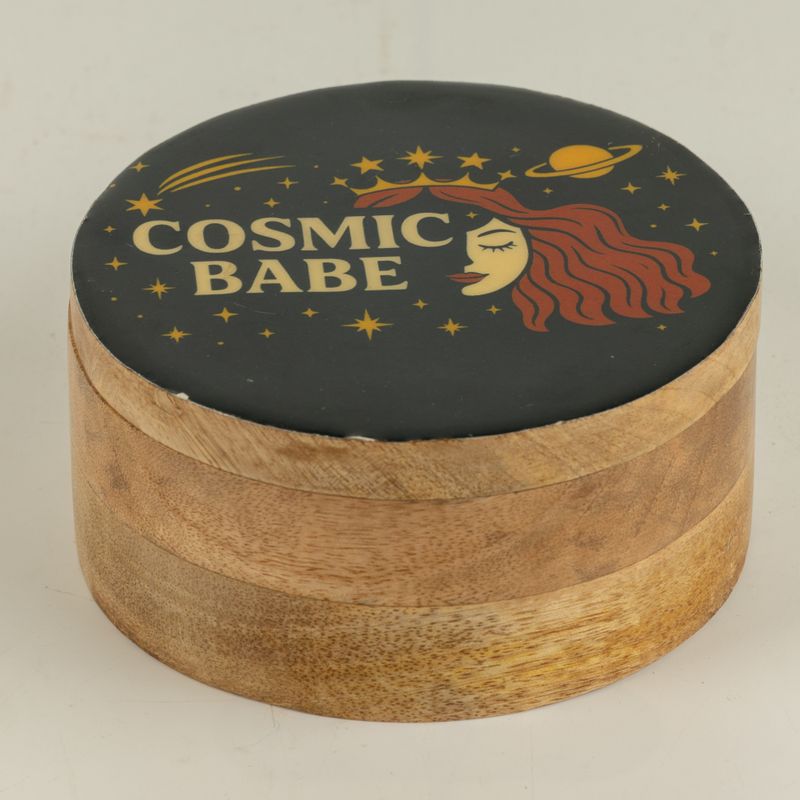 Round Enamelled Box - Cosmic Babe