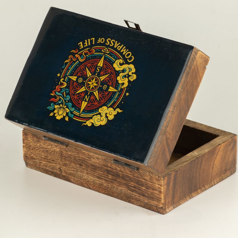 Medium Enamelled Box - Compass of Life