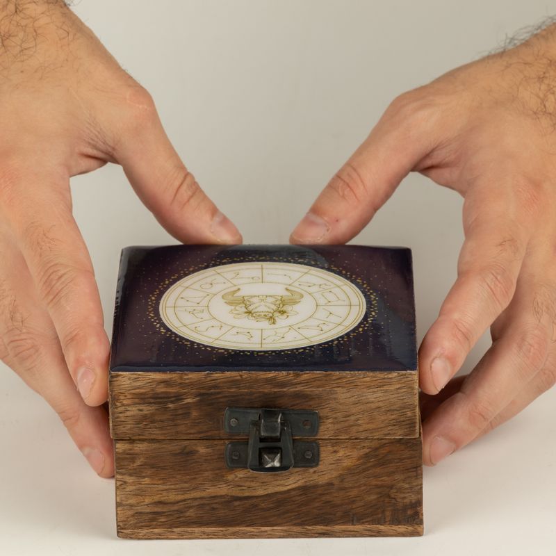Small Enamelled Box - Taurus