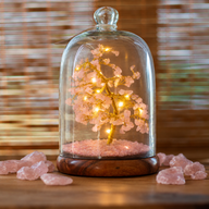 Gemstone Dome Garden - Rose Quartz & LED lights - 200 chipstones