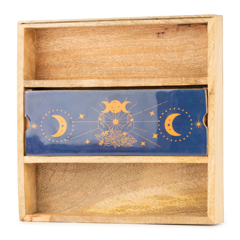 Blue Moon Phases Tarot Tray with Card Holder
